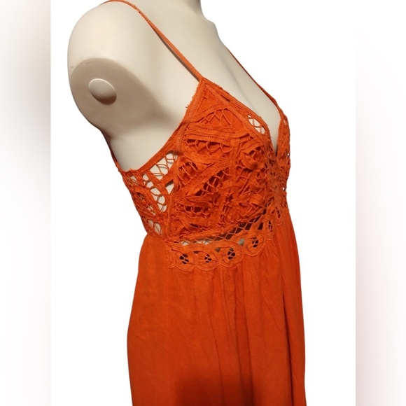 Free People Vibrant Orange Backless Dress - Picture 5 of 12